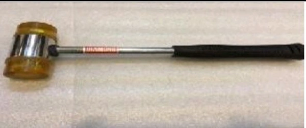 Plastic Hammer Yellow Soft Faced 35mm Steel Handle Rubber Grip