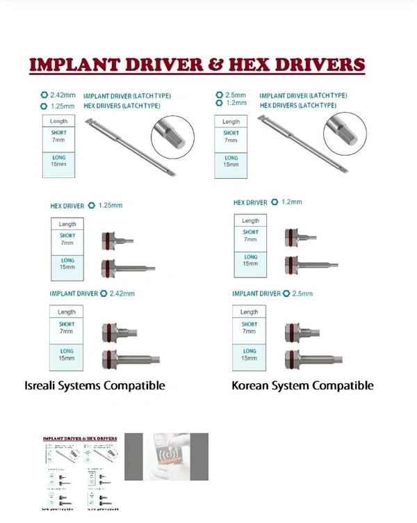 Implant Drivers And Hex Drivers