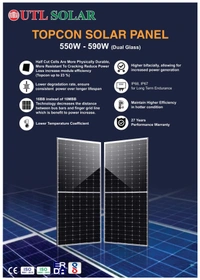 UTL Bifacial N-Type TOPCon Dual Glass 590W 24V Solar Panel - Pack of 4