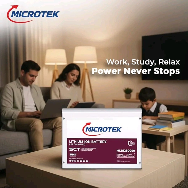 Microtek 12.8V 100AH 1280Wh Lithium PO4 Battery 5 Years Warranty