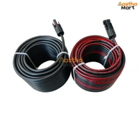 Microtek 4 sq.mm Solar DC Cable XLPO TUV Protected with 1 Pair MC4 Connector - 20 Meter (10 Red + 10 Black)