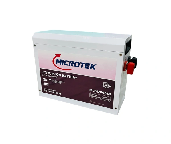 Microtek 12.8V 100AH 1280Wh Lithium PO4 Battery 5 Years Warranty
