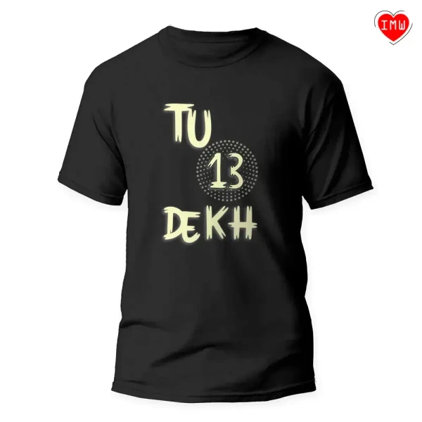 Itsmyway Tu Tera Dekh Customised T-shirt for Men | Women - Black, Extra Medium - 36