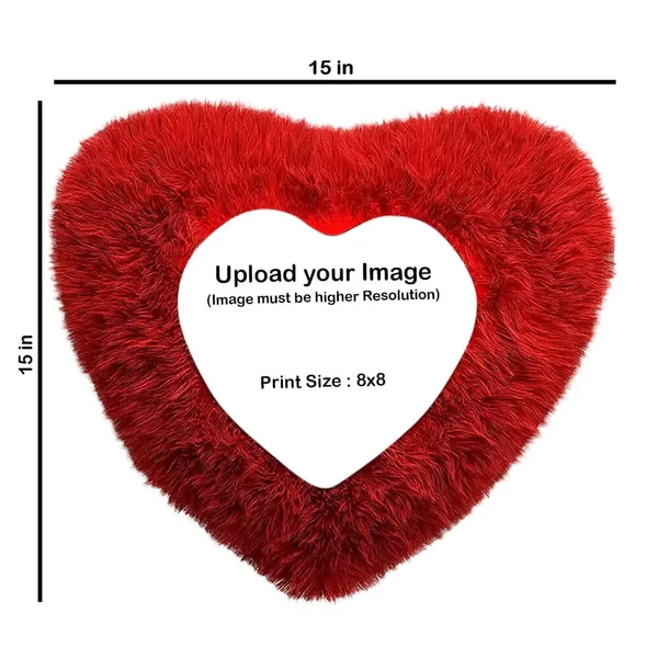 Heart Fur Cushion | 15x15 - Red