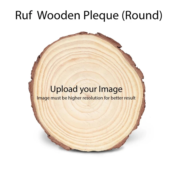 Ruf Wooden Pleque | Round | Photo Engrave - Aprox. 6 in