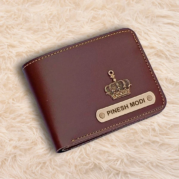 Customiaed Gents Wallet With Lucky Charm - Dark Brown