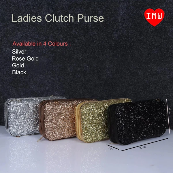 Exclusive Customized Glitter Clutch Purse - Black