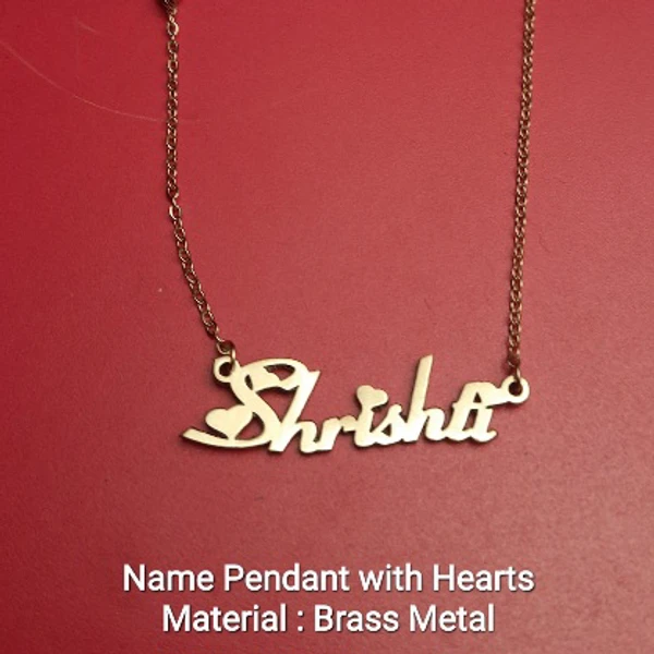 Itsmyway Name Pendant With Hearts - Without Butterfly