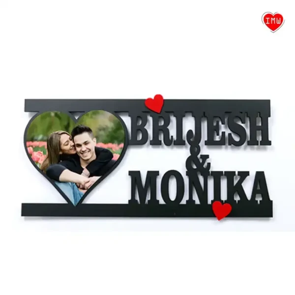 Itsmyway Customised Couple Name with Heart Wall Hanging Frame