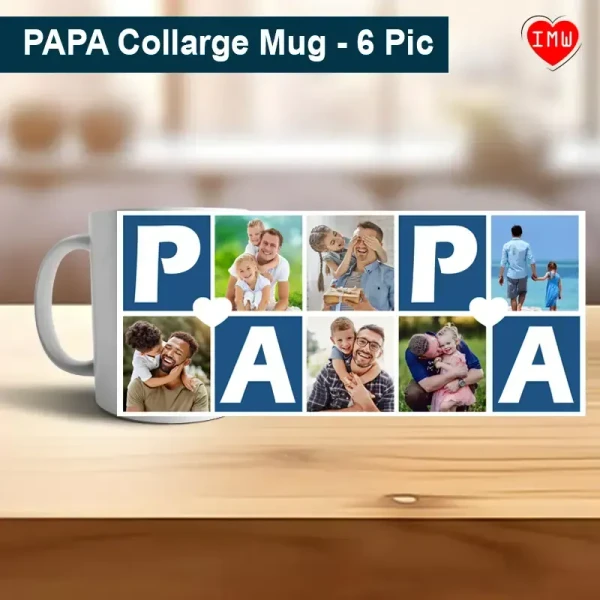 Itsnyway Papa Quote with 6 Pic Photo Mug |Fathers Day | Happy Birthday | Regular Photo Mug