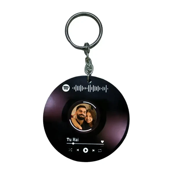 Itsmyway Customised MDF Spotify Music Keychain with Photo and scanable Spotify Code