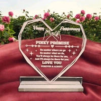 Itsmyway Diamond Heart Shape Pinky Promise Frame | Best For Anniversary | Acrylic Desktop Customise Frame