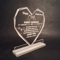 Itsmyway Diamond Heart Shape Pinky Promise Frame | Best For Anniversary | Acrylic Desktop Customise Frame