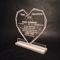 Itsmyway Diamond Heart Shape Pinky Promise Frame | Best For Anniversary | Acrylic Desktop Customise Frame