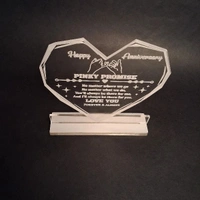 Itsmyway Diamond Heart Shape Pinky Promise Frame | Best For Anniversary | Acrylic Desktop Customise Frame