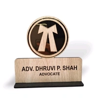 Itsmyway Gift MDF Office Desk Name Plate for Advocate | Customised Laser Engrave Name | 6x6 in