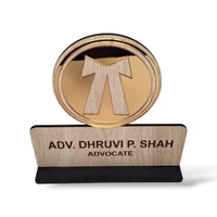 Itsmyway Gift MDF Office Desk Name Plate for Advocate | Customised Laser Engrave Name | 6x6 in