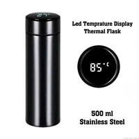Itsmyway Your Name Customized Personalized Engraved Temperature Steel Bottle With Led Display For Office - School, Gym Outdoor Or Sports, 500 Ml