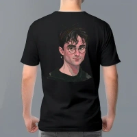 Itsmyway Harry Potter Vector Face Collection Exclusive Black Cotton T-shirt | 4 Designs - L