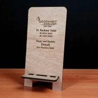 Itsmyway Gift Premium MDF Wooden Mobile Stand Tabletop Portable Mobile Holder