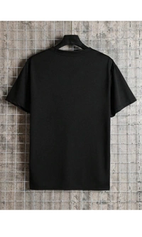 Men Graphic Prints Round Neck Cotton Black - Black, Xl