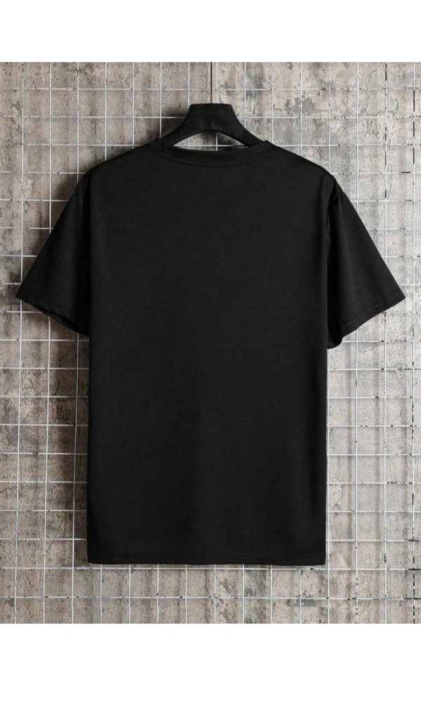 Men Graphic Prints Round Neck Cotton Black - Black, Xl