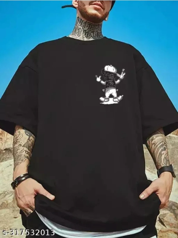 Chill Black Over Size T-shirts  - Black, M