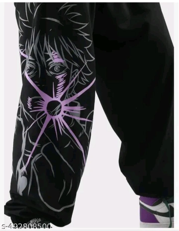Anime Printed Track Pants  - Black, 42