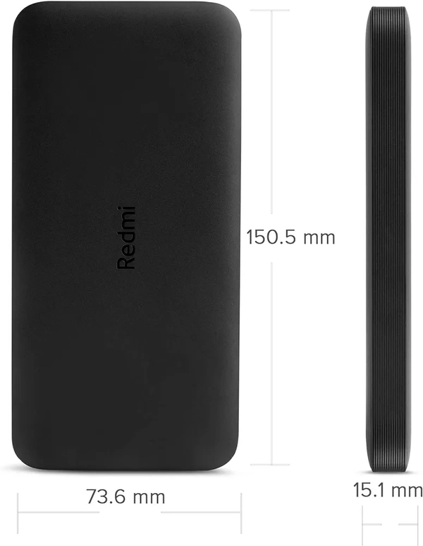 Redmi Lithiumpolymer 10000 Mah Fast Charging Slim Power Bank (Black, 10W Fast Charging, Dual Ports) (Open Box)