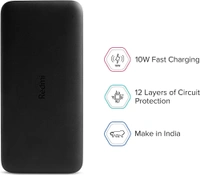 Redmi Lithiumpolymer 10000 Mah Fast Charging Slim Power Bank (Black, 10W Fast Charging, Dual Ports) (Open Box)