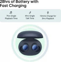 DIZO by realme TechLife GoPods Neo with Active Noise Cancellation(ANC) Bluetooth Headset  (Deep Blue, True Wireless) open   box  - With Mic:Yes Bluetooth version: 5.2 Charging time: 2 hrs Active Noise Cancellation | Transparency Mode Dual Mic Noise Cancellation for Calls | 10mm Dynamic Bass Boost Drivers 28 hrs Total Playback | 10min charge for 3hrs playback IPX5 Water Resistant | 88ms Low Latency