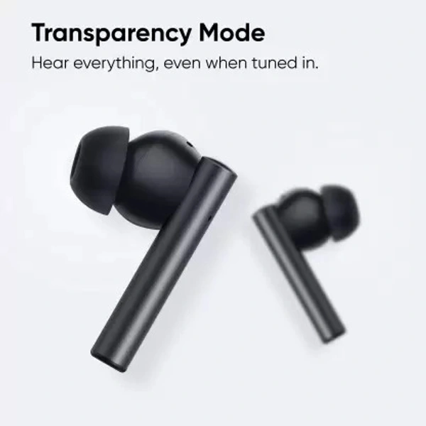 DIZO by realme TechLife GoPods with Active Noise Cancellation(ANC) Bluetooth Headset   True Wireless) open box  - With Mic:Yes Bluetooth version: 5.2 Wireless range: 10 m Charging time: 2 hrs Active Noise Cancellation | Transparency Mode Dual Mic Noise Cancellation for Calls | 10mm Hi-Fi Bass Boost Drivers 25 hrs Total Playback | 88ms Low Latency | 10Min charge gives 120Min playback Powered by realme R2 Processor | IPX5 Water Resistant