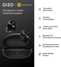 DIZO by realme TechLife GoPods D with Enviornment Noise Cancellation (ENC) Bluetooth Headset  (Black, True Wireless) open box