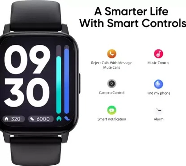 DIZO Watch 2 Sports (by realme TechLife)  (Black Strap, Free Size) open box