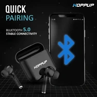 HOPPUP Jumbo with 30 Hours Playtime Bluetooth Headset  (Black, True Wireless)