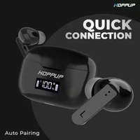 HOPPUP JIVE PRO with LED Display and Type-C Fast Charging Bluetooth Headset  (Black, True Wireless)