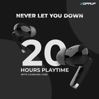 HOPPUP JIVE PRO with LED Display and Type-C Fast Charging Bluetooth Headset  (Black, True Wireless)