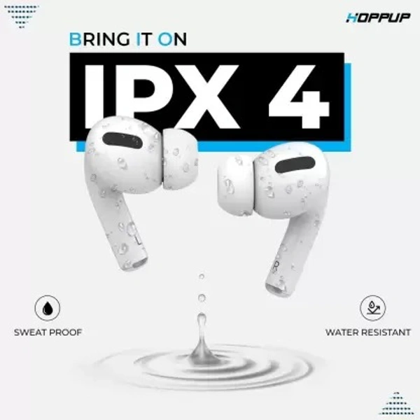 HOPPUP MAX Bluetooth Headset  (White, True Wireless)