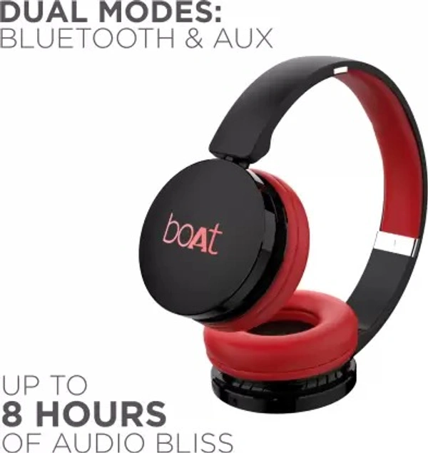 boAt Rockerz 370 Bluetooth Headset  (Fiery Red, On the Ear) open box 