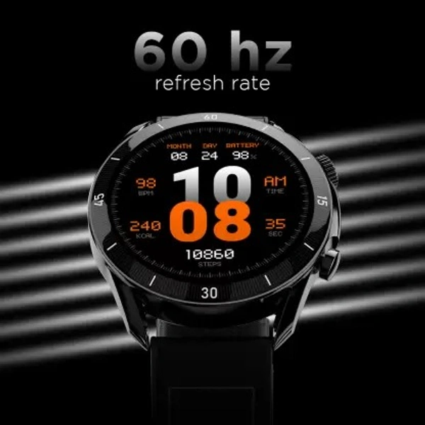 Fire-Boltt Legacy 1.43 AMOLED Bluetooth Calling with First Ever Wireless Charging Smartwatch  (Black Strap, 1.43) open box 