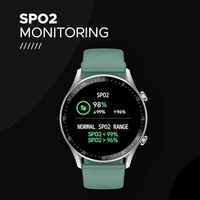 Fire-Boltt India's No 1 Smartwatch Brand Talk 2 Bluetooth Calling Smartwatch with Dual Button, Hands On Voice Assistance, 120 Sports Modes, in Built Mic & Speaker with IP68 Rating (Silver Green) open box