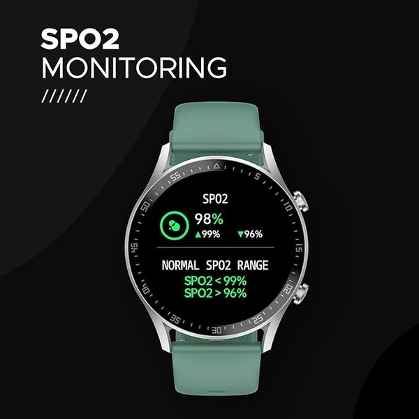 Fire-Boltt India's No 1 Smartwatch Brand Talk 2 Bluetooth Calling Smartwatch with Dual Button, Hands On Voice Assistance, 120 Sports Modes, in Built Mic & Speaker with IP68 Rating (Silver Green) open box