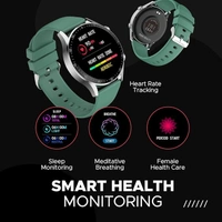 Fire-Boltt India's No 1 Smartwatch Brand Talk 2 Bluetooth Calling Smartwatch with Dual Button, Hands On Voice Assistance, 120 Sports Modes, in Built Mic & Speaker with IP68 Rating (Silver Green) open box