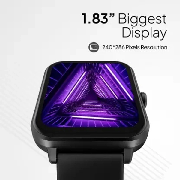 Fire-Boltt Ninja Calling Pro Plus 1.83 inch Display Smartwatch Bluetooth Calling, AI Voice Smartwatch  (Black Strap, Free Size) open box 