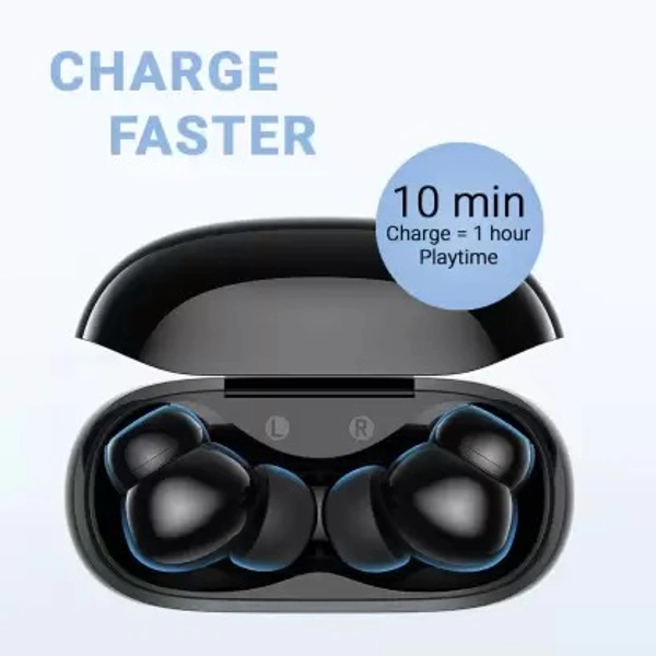 Soundcore by Anker R100 Fast charging TWS with 25 hours playtime Bluetooth Headset  (Black, True Wireless) open box