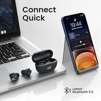 Portronics Harmonics Twins S5 Smart TWS Earbuds with LED Display, 15Hrs Playtime, Bluetooth 5.2, Music & Game Modes, Voice Assistant(Black)