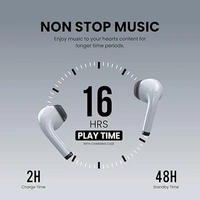 Portronics Harmonics Twins S4 Smart TWS Earbuds with Hall Switch Feature, Bluetooth 5.3, 16Hrs Playtime, 13mm Dynamic Drivers, Heavy Bass, Type C Charging(White)