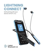 Portronics Harmonics Z2 Wireless Bluetooth 5.2 Headset with Mic, ENC Noise Cancelling, Upto 30Hrs Playtime, Fast Charging Type C Neckband, Voice Assistant, & in-line Controls (Sky Blue)