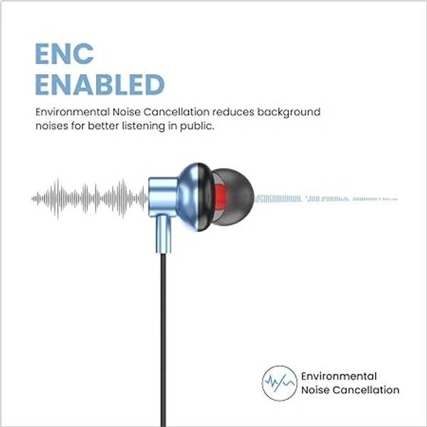 Portronics Harmonics Z2 Wireless Bluetooth 5.2 Headset with Mic, ENC Noise Cancelling, Upto 30Hrs Playtime, Fast Charging Type C Neckband, Voice Assistant, & in-line Controls (Sky Blue)