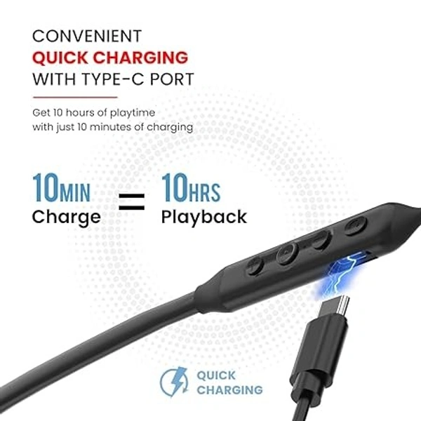 Portronics Harmonics Z5 Wireless Bluetooth Stereo Headset with 33Hrs Playtime, Double EQ Mode, 14.2 mm Dynamic Drivers, Click Action Buttons(Black)